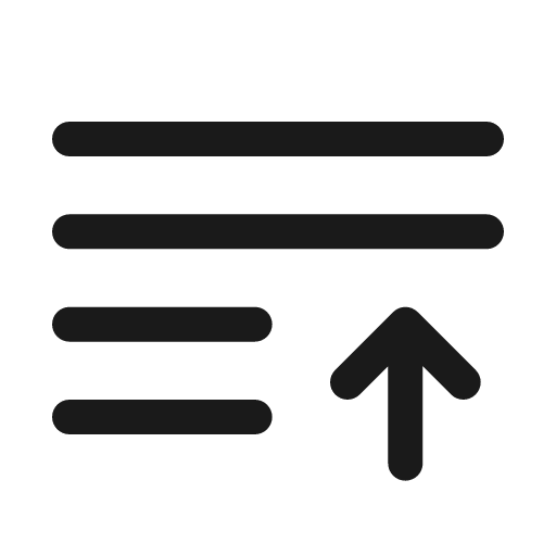 List arrow up outline icon, outline style, from Solar