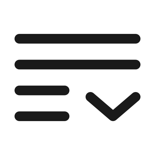 List down outline icon, outline style, from Solar