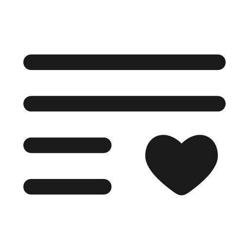 List heart bold icon, bold style, from Solar