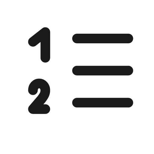List ordered minimalistic linear icon, line style, from Solar