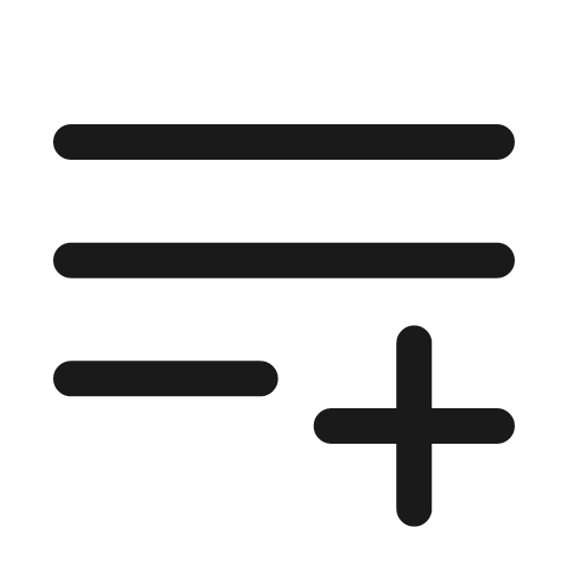 List plus minimalistic linear icon, line style, from Solar