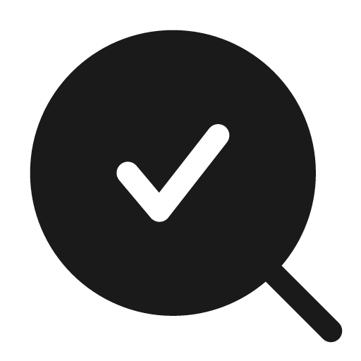 Magnifier check bold icon, bold style, from Solar
