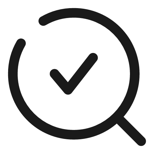Magnifier check broken icon, line style, from Solar