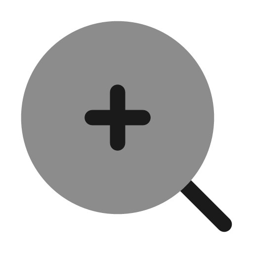 Magnifier zoom in bold duotone icon, two-tone style, from Solar