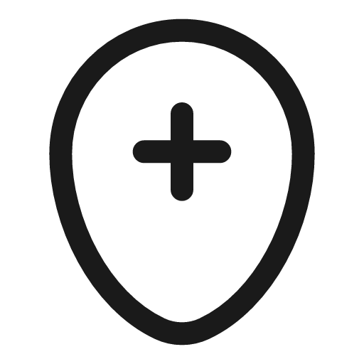 Map point add linear icon, line style, from Solar