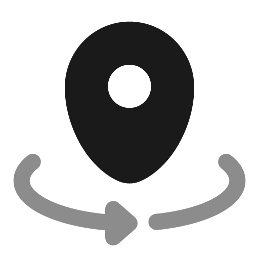 Map point rotate bold duotone icon, two-tone style, from Solar