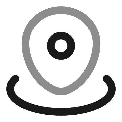Map point wave line duotone icon, two-tone style, from Solar