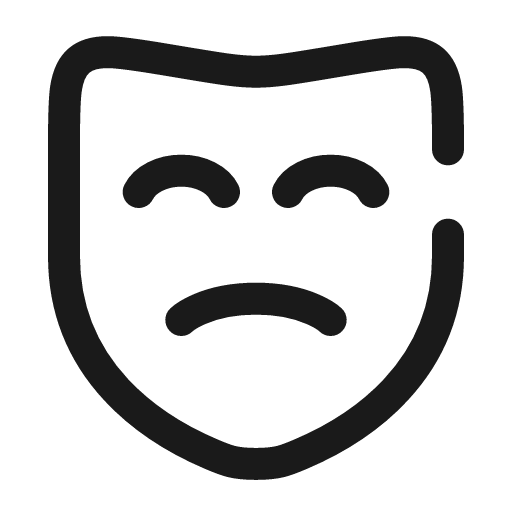 Mask sad broken icon, line style, from Solar