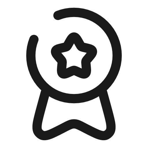 Medal ribbon star broken icon, line style, from Solar