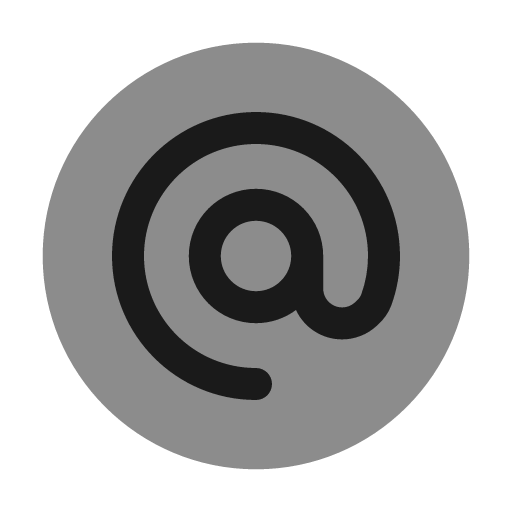 Mention circle bold duotone icon, two-tone style, from Solar