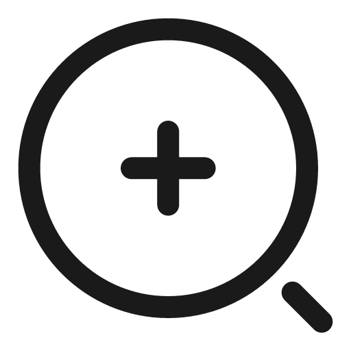 Minimalistic magnifier zoom in outline icon, outline style, from Solar