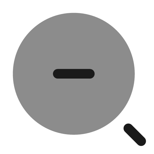 Minimalistic magnifier zoom out bold duotone icon, two-tone style, from Solar