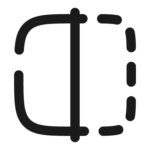 Mirror left broken icon, line style, from Solar