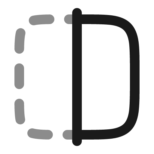Mirror right line duotone icon, two-tone style, from Solar