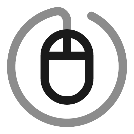 Mouse circle line duotone icon, two-tone style, from Solar