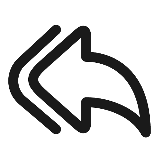 Multiple forward left outline icon, outline style, from Solar