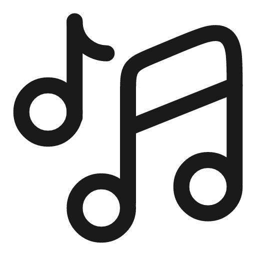 Music notes linear icon, line style, from Solar