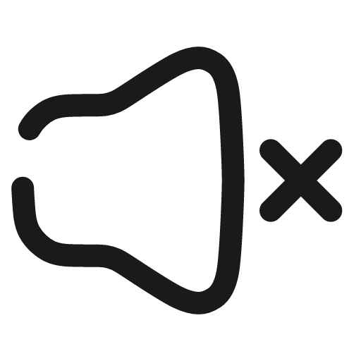 Muted broken icon, line style, from Solar
