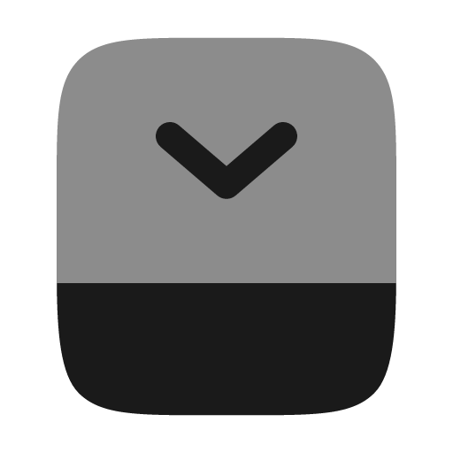 Panel bottom close bold duotone icon, two-tone style, from Solar