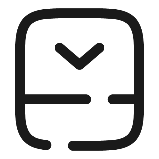Panel bottom close broken icon, line style, from Solar