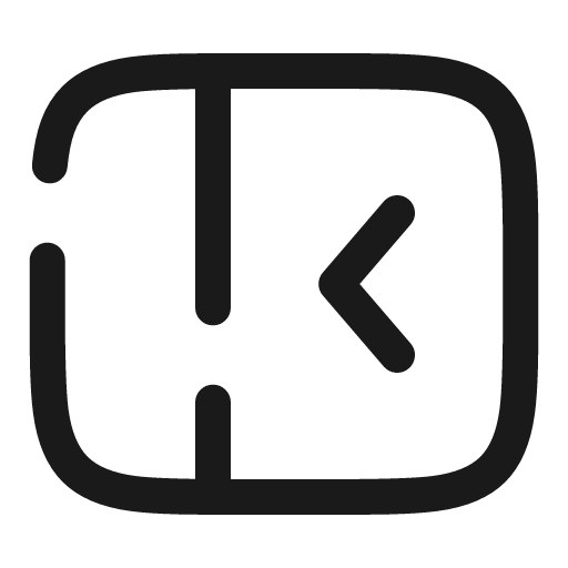 Panel left close broken icon, line style, from Solar