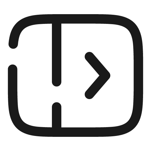 Panel left open broken icon, line style, from Solar