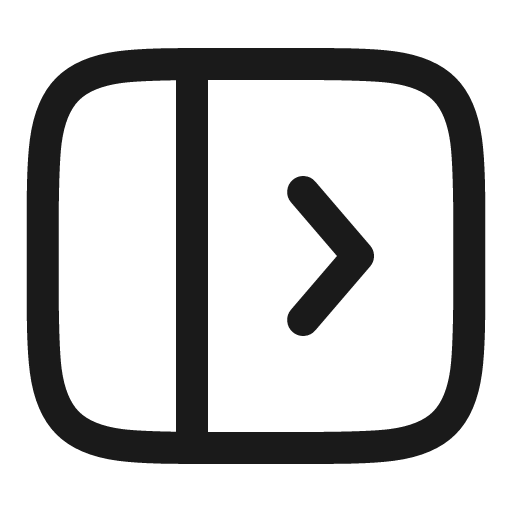 Panel left open linear icon, line style, from Solar