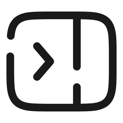 Panel right close broken icon, line style, from Solar