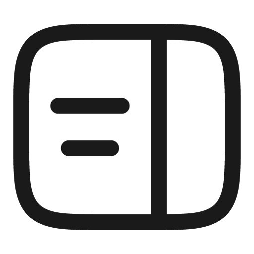 Panel text right linear icon, line style, from Solar