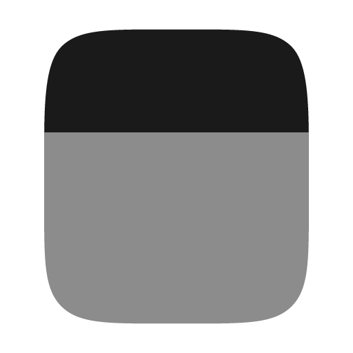 Panel top bold duotone icon, two-tone style, from Solar