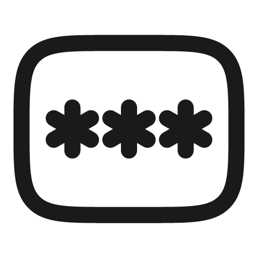 Password outline icon, outline style, from Solar