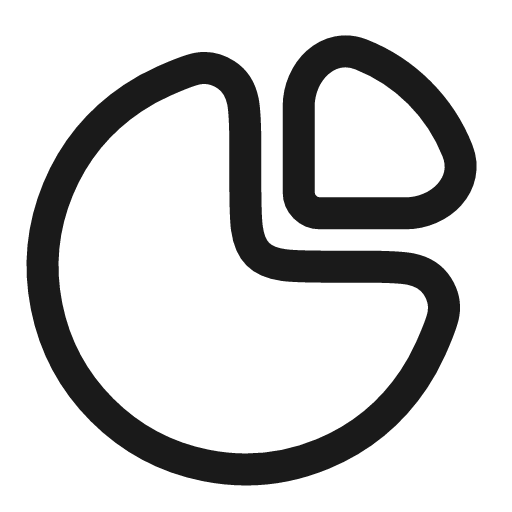 Pie chart 2 linear icon, line style, from Solar