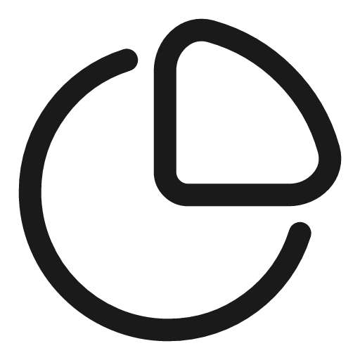 Pie chart linear icon, line style, from Solar