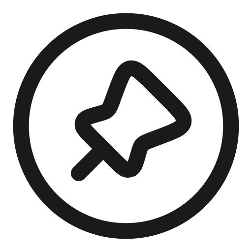 Pin circle linear icon, line style, from Solar