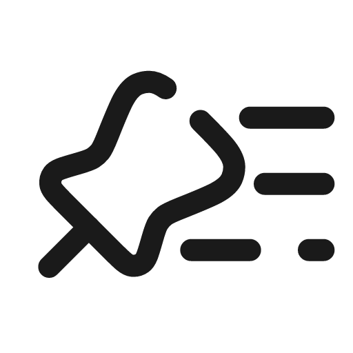 Pin list broken icon, line style, from Solar