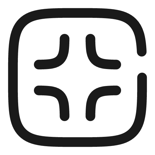 Quit full screen square broken icon, line style, from Solar