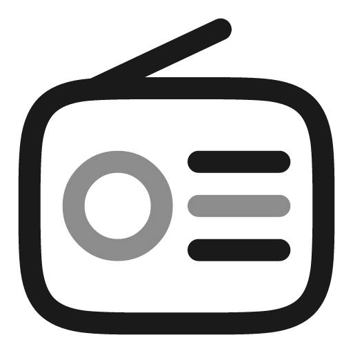 Radio minimalistic line duotone icon, two-tone style, from Solar