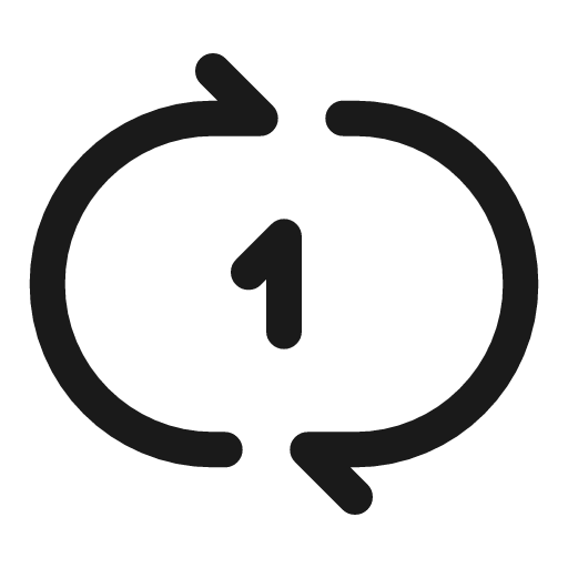Repeat one linear icon, line style, from Solar