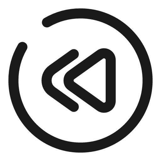 Rewind back circle broken icon, line style, from Solar