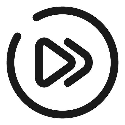 Rewind forward circle broken icon, line style, from Solar