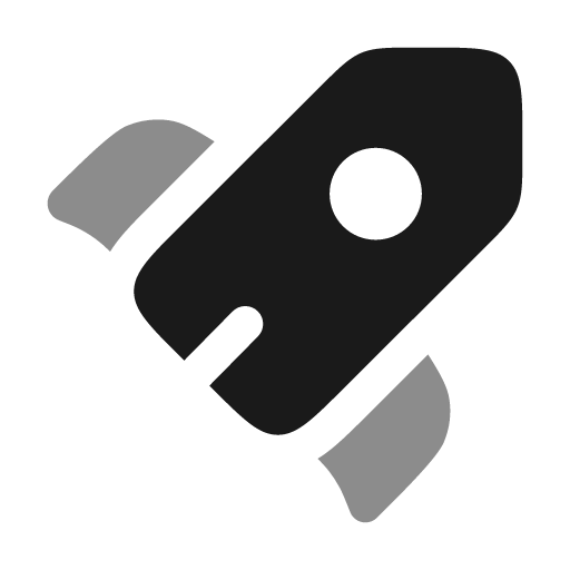 Rocket bold duotone icon, two-tone style, from Solar