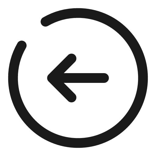 Round arrow left broken icon, line style, from Solar