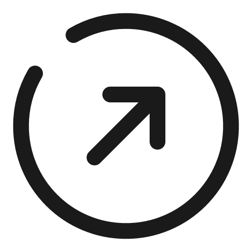 Round arrow right up broken icon, line style, from Solar