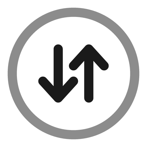 Round sort vertical line duotone icon, two-tone style, from Solar