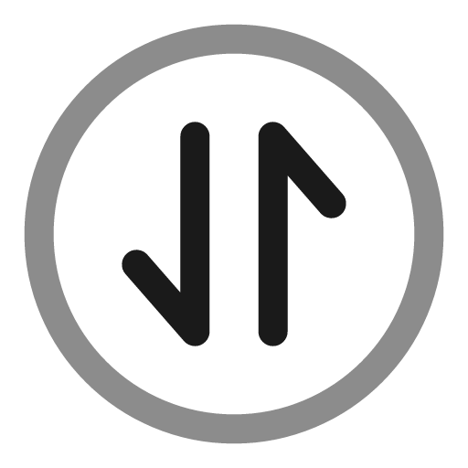 Round transfer vertical line duotone icon, two-tone style, from Solar