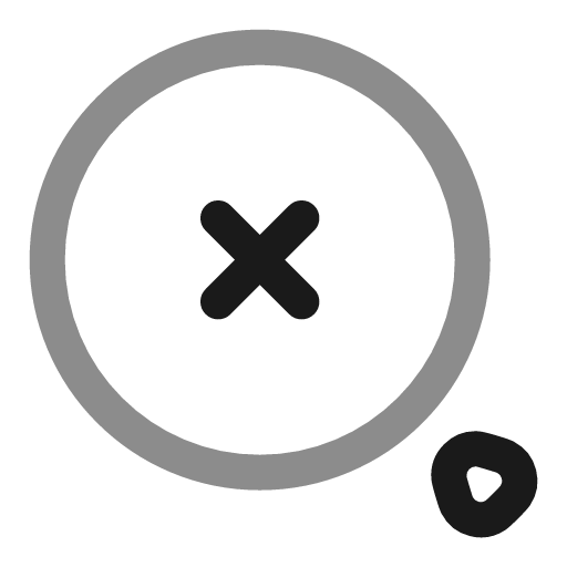 Rounded magnifier close line duotone icon, two-tone style, from Solar