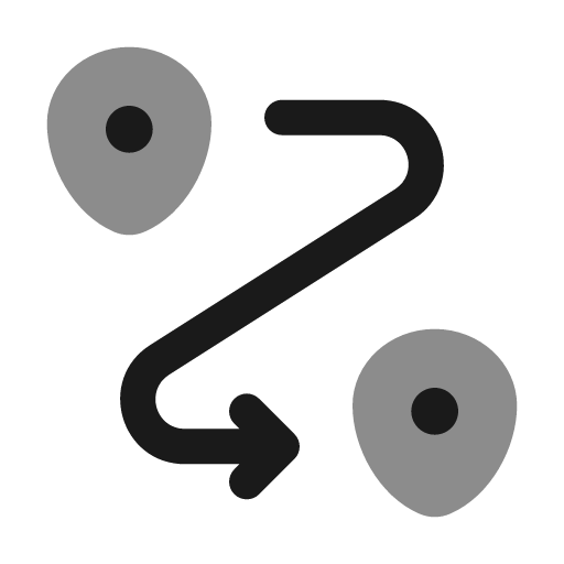 Routing 2 bold duotone icon, two-tone style, from Solar