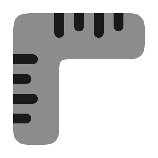 Ruler angular bold duotone icon, two-tone style, from Solar