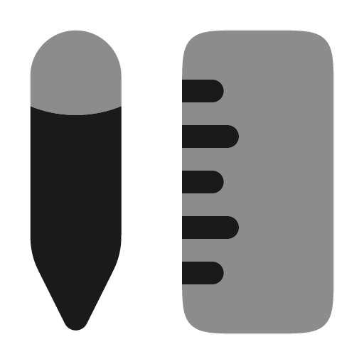 Ruler pen bold duotone icon, two-tone style, from Solar