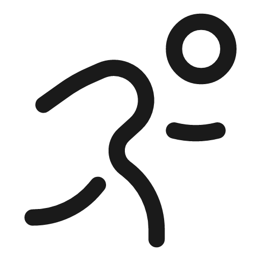 Running round linear icon, line style, from Solar